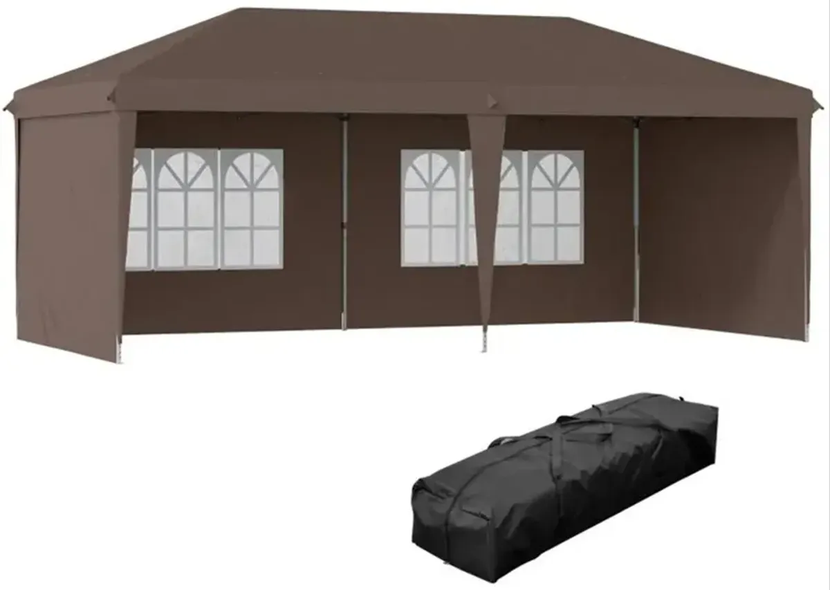 Pop-Up Canopy Party Tent with 4 Sidewalls Waterproof Outdoor Event Shelter