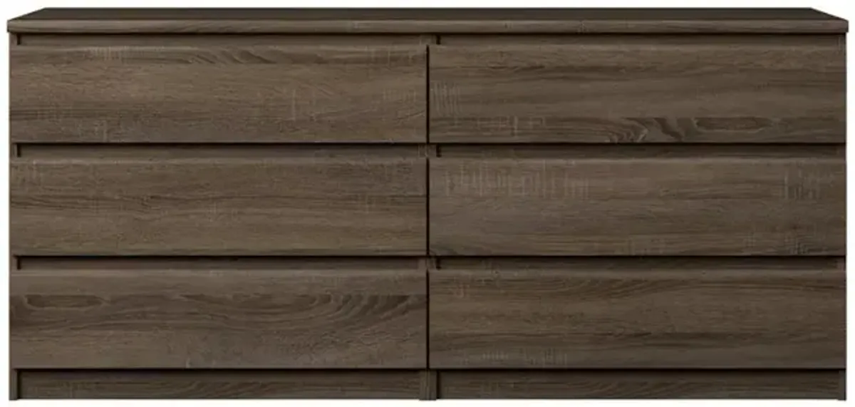 Tvilum Scottsdale 6 Drawer Double Dresser, Truffle