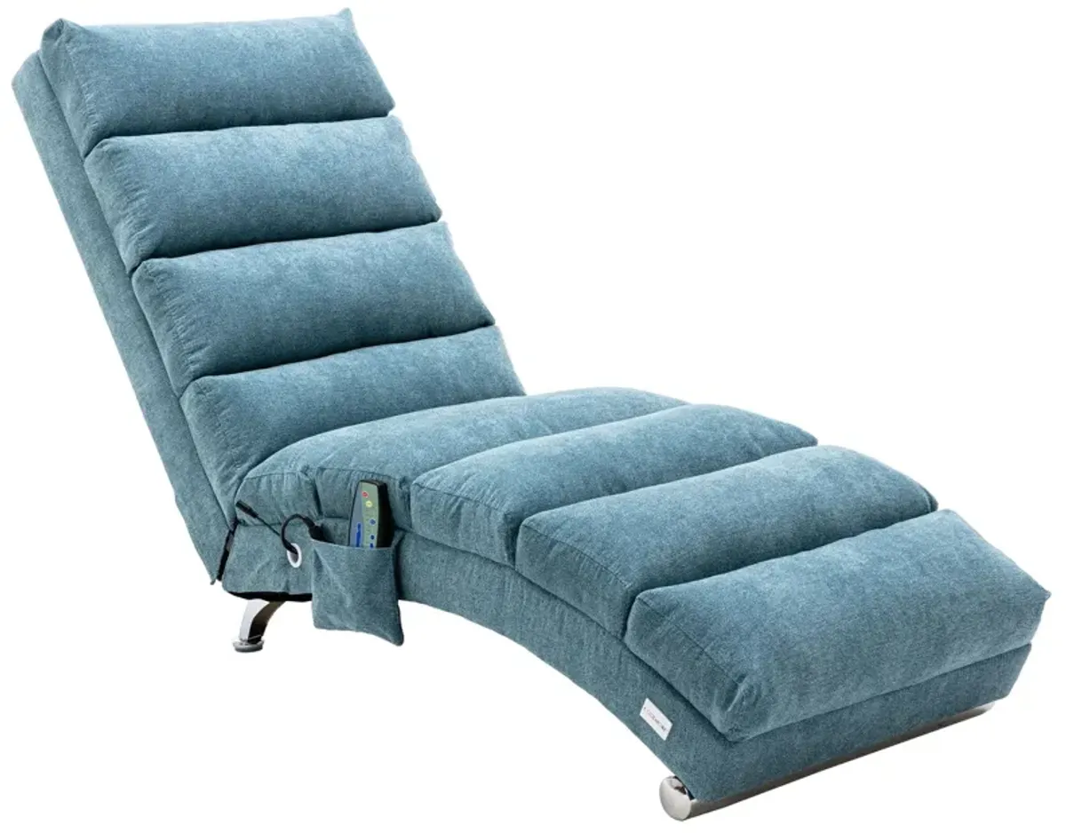 Linen Chaise Lounge Indoor Chair -  Modern Long Lounger for Office or Living Room