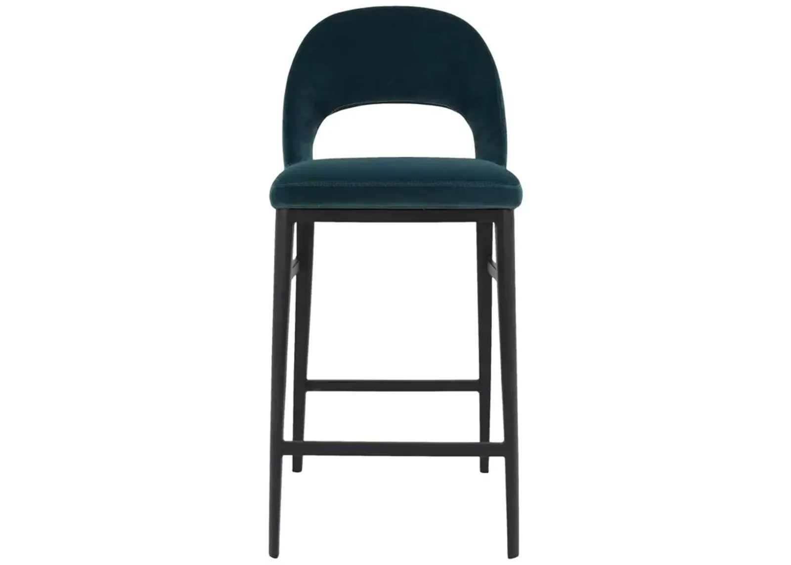 Belen Kox Roger Teal Velvet Counter Stool, Belen Kox