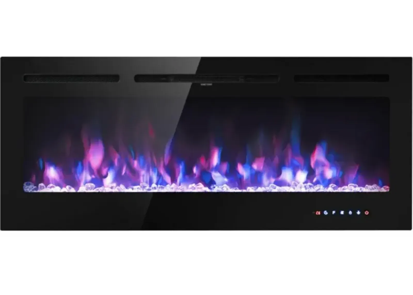 Hivvago 50 Inch Recessed Electric Insert Wall Mounted Fireplace with Adjustable Brightness