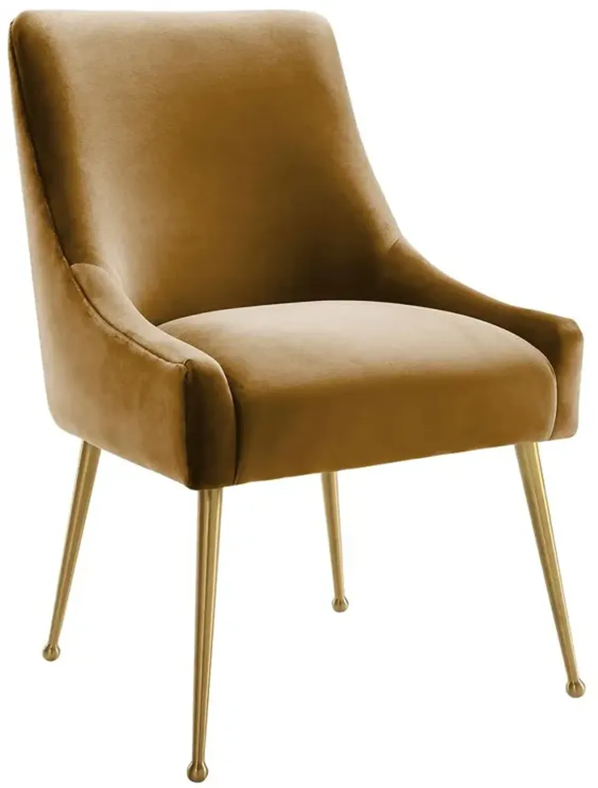 Belen Kox Luxe Cognac Velvet Side Chair, Belen Kox