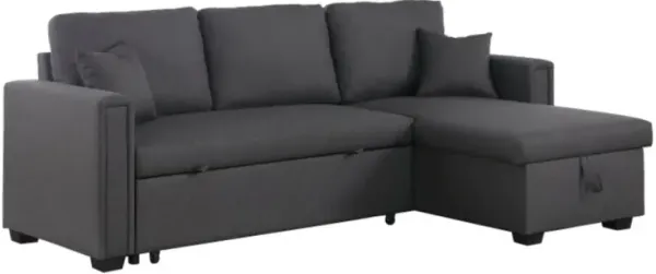 Alexent Eva Traditional Sleeper Sofa Bed reversible storage Chaise