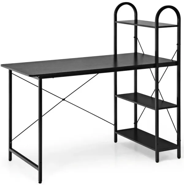 Reversible Computer Desk with Storage Shelf