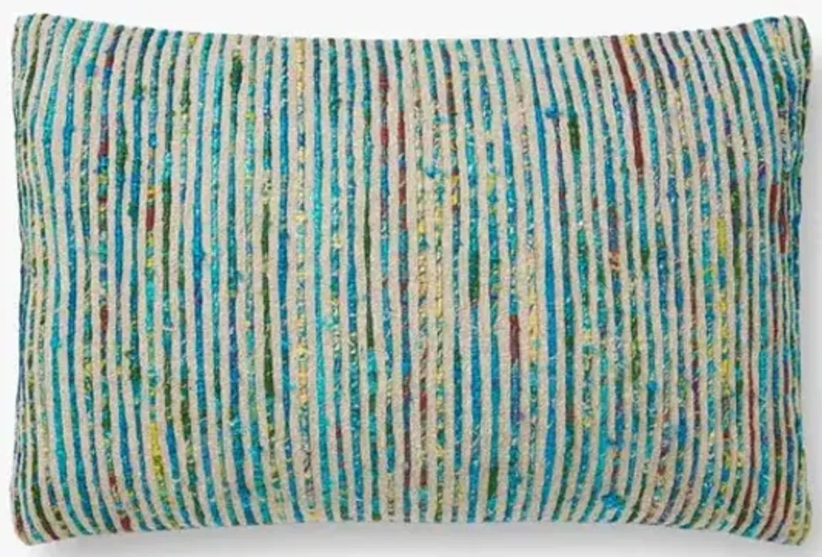 P0242 Blue/Multi 13"x21" Poly Pillow