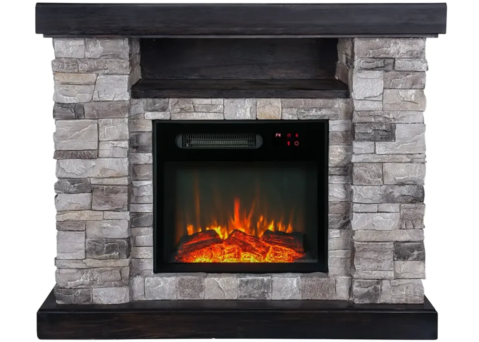 FESTIVO 40-inch Faux Stone Freestanding Electric Fireplace with LED strip