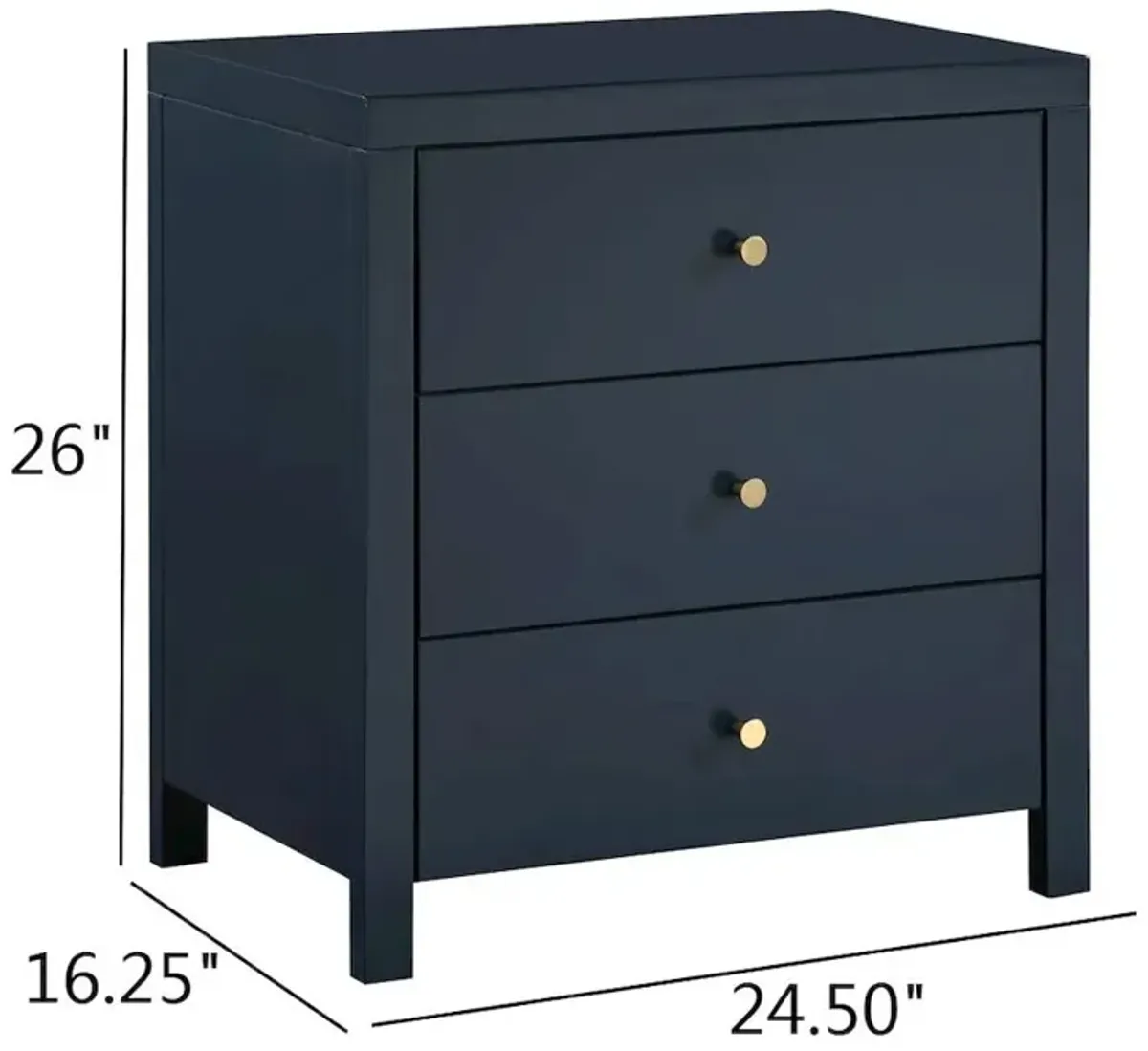 Comfort Pointe Nolan 3-drawer Nightstand - Midnight Blue