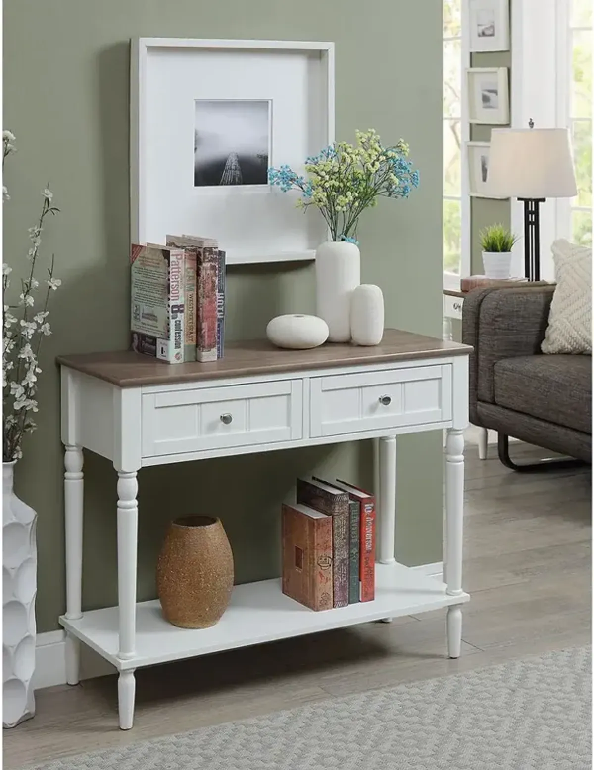 Convience Concept, Inc. French Country Two Drawer Hall Table