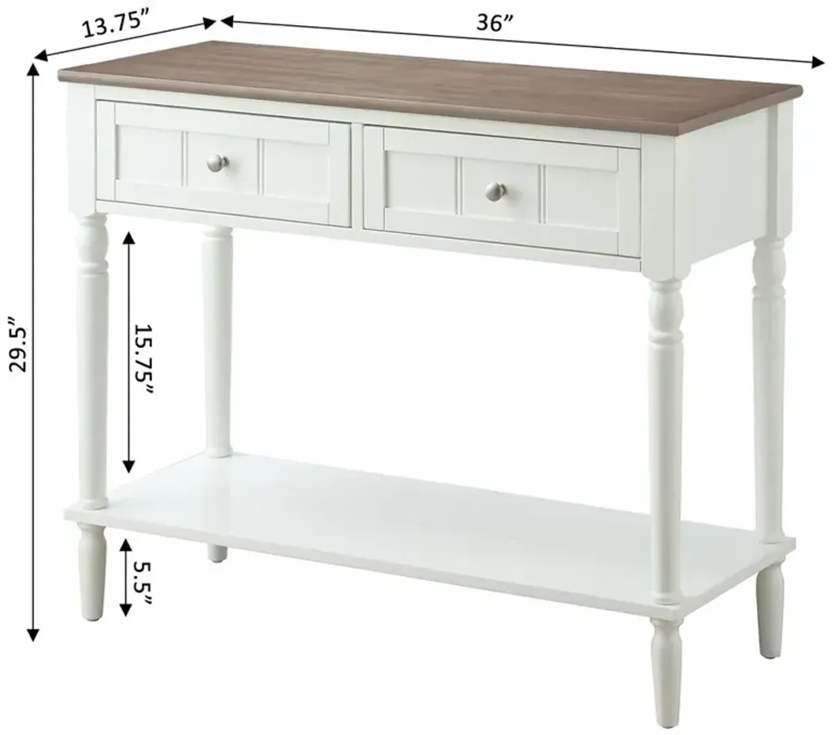 Convience Concept, Inc. French Country Two Drawer Hall Table