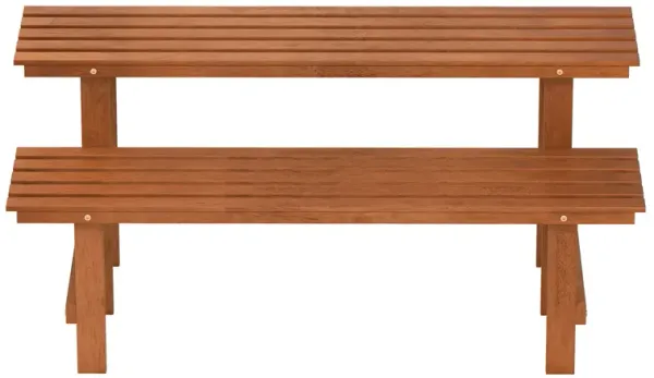 2-Tier Wood Plant Stand Ladder Plant Shelf for Indoor Outdoor