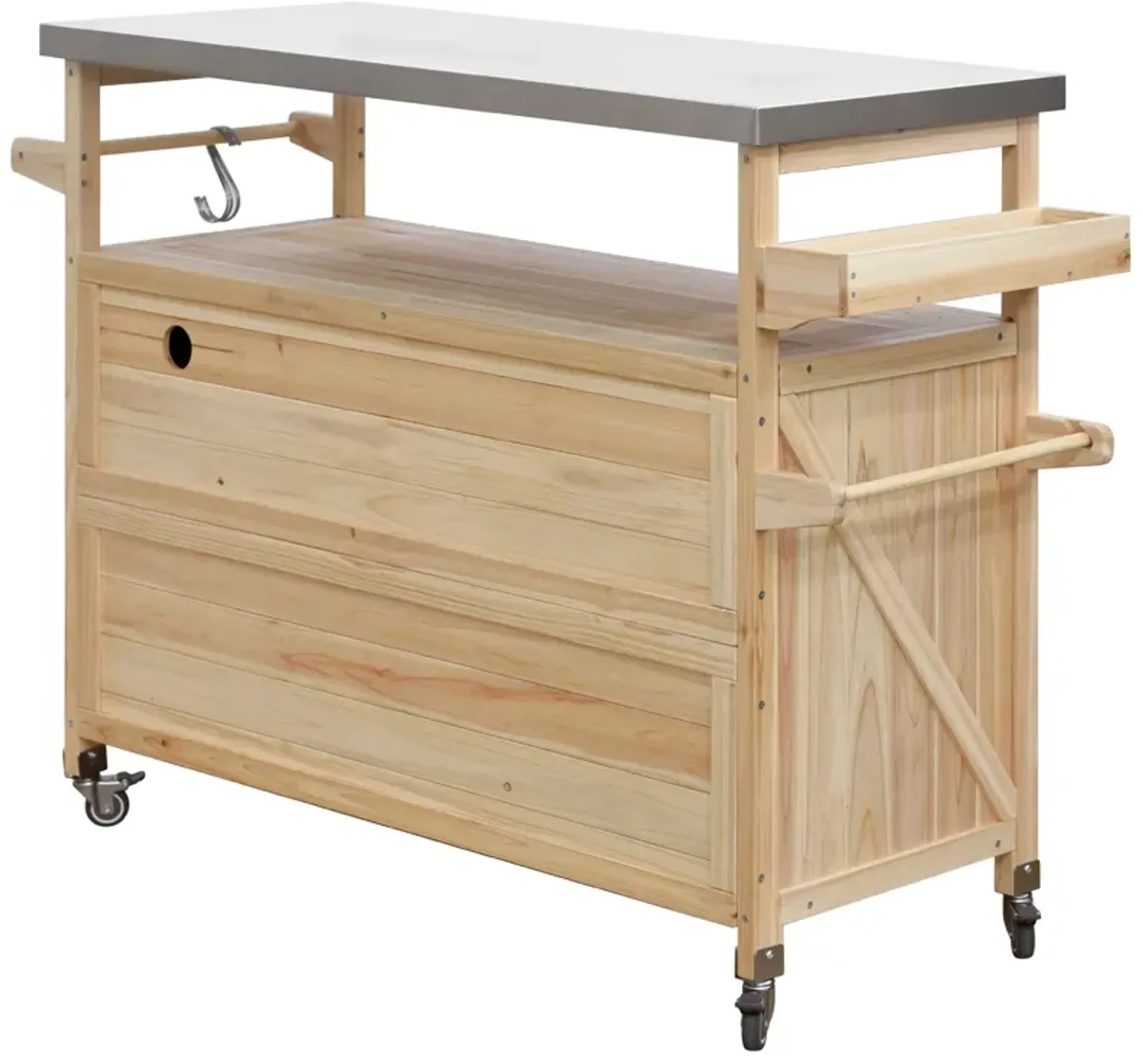 Merax Outdoor Kitchen Island Rolling Bar Cart