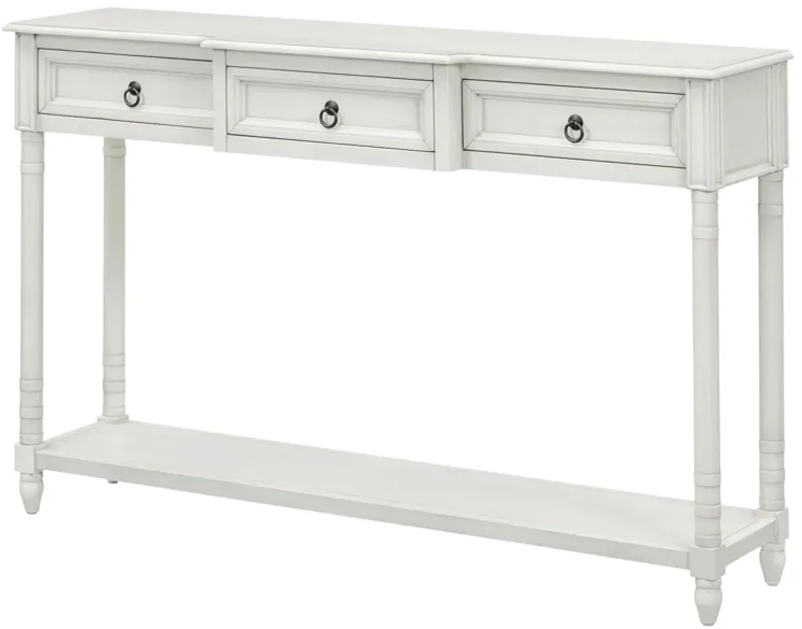 Console Table Sofa Table With Drawers For Entryway With Projecting Drawers And Long Shelf