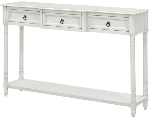 Console Table Sofa Table With Drawers For Entryway With Projecting Drawers And Long Shelf
