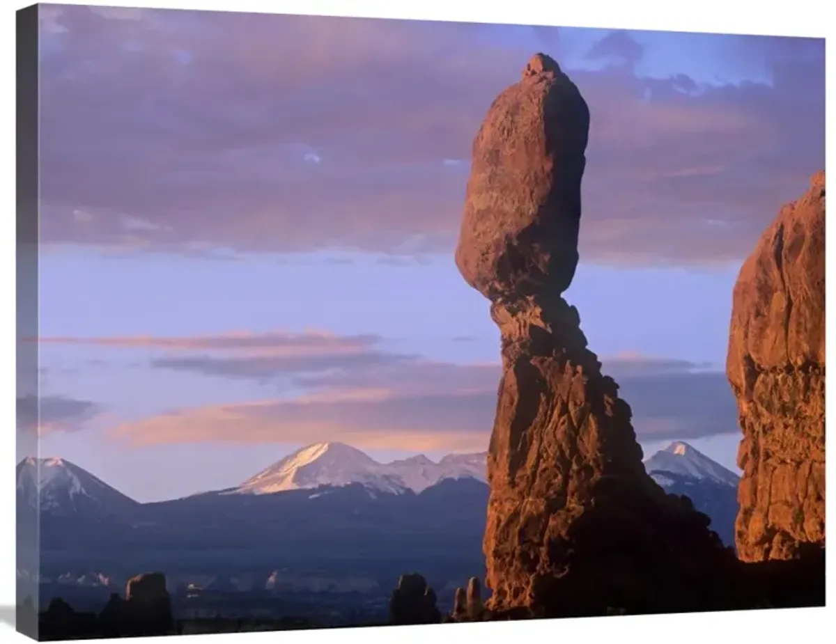 La Sal Mountains and Balanced Rock, Arches National Park, Utah-Canvas Art-32x24