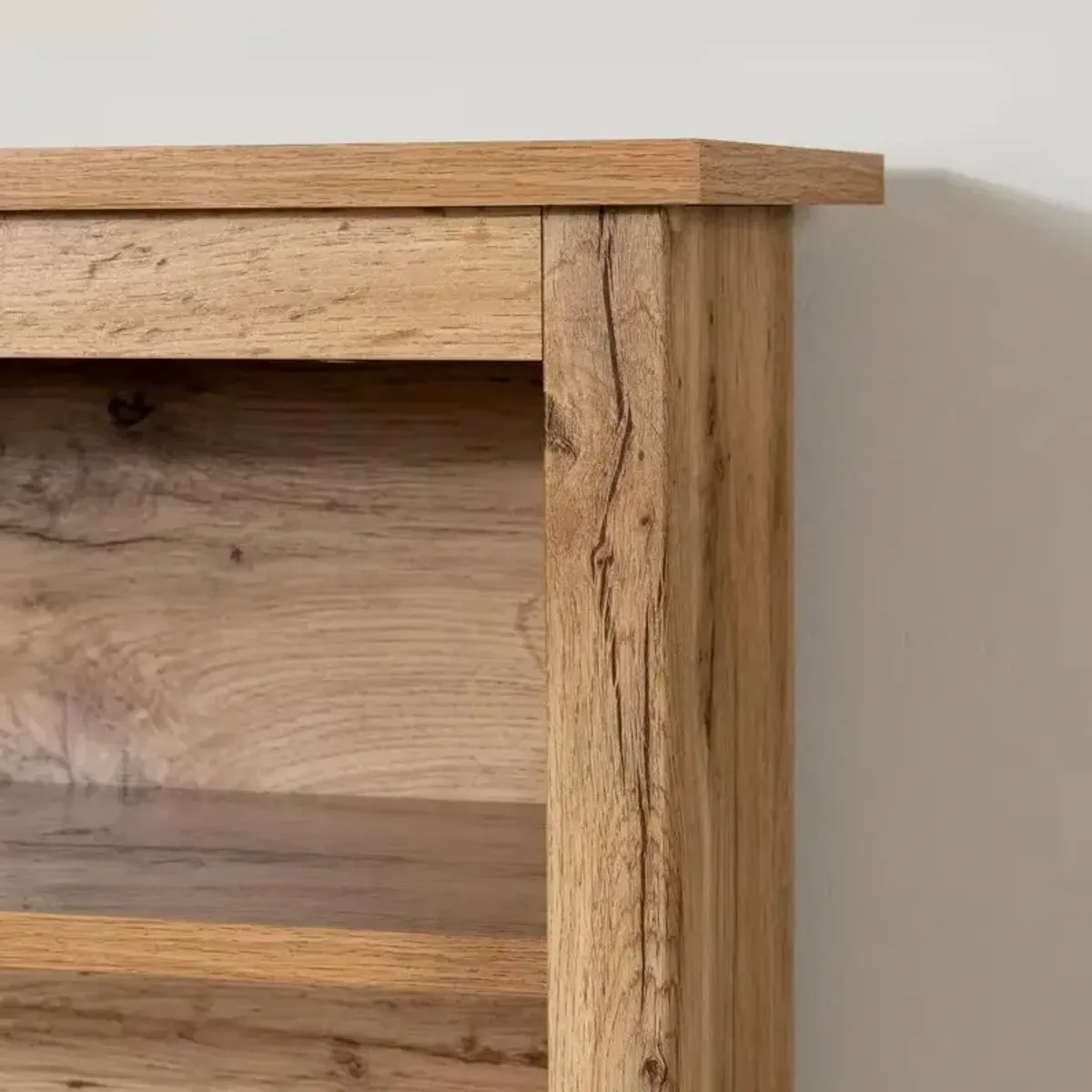 Twin Size Modern Scandinavian Style Bookcase Headboard with Minimalist Design and Practical Storage Shelves