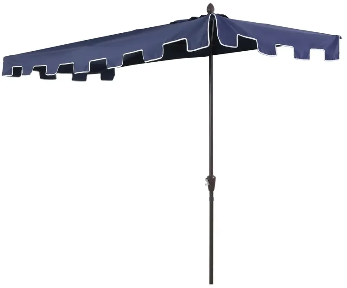 Sidney Classic MidCentury Rectangular Half Market Patio Umbrella with Crank, Wind Vent and UV Protection