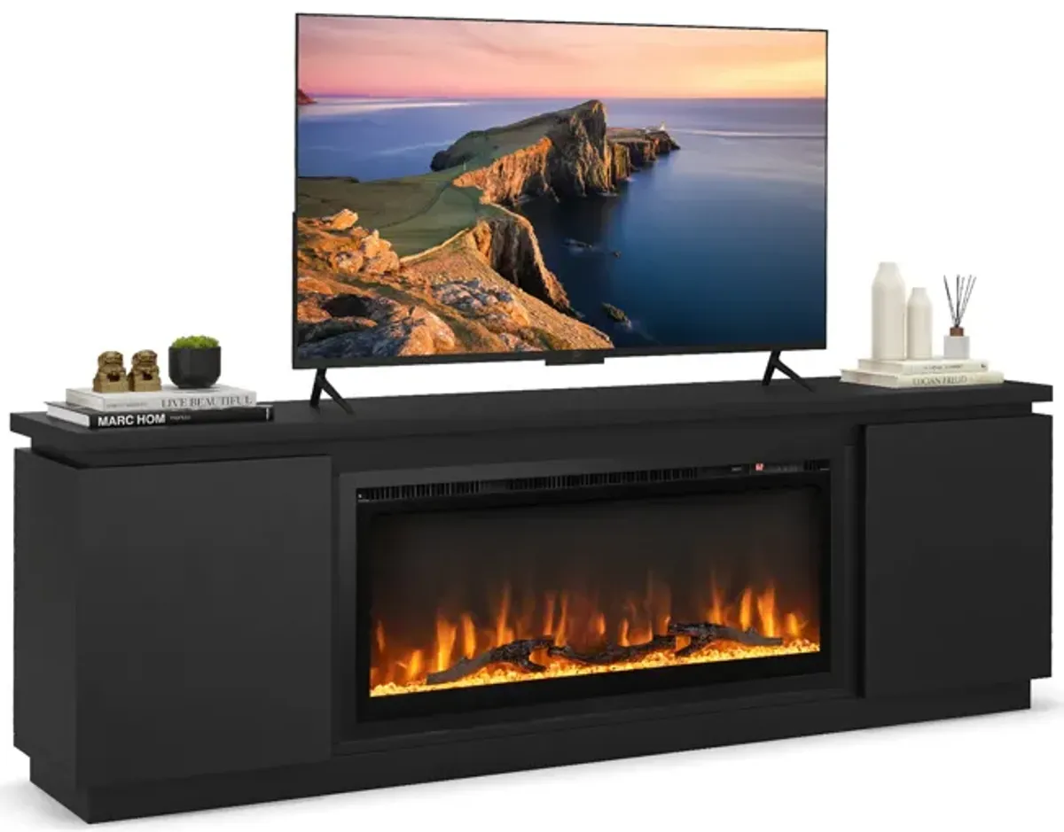 Modern Fireplace TV Console for TVs Up to with Adjustable Shelves