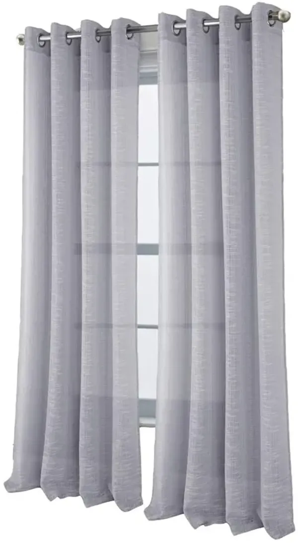 RT Designers Collection Dexter Linen Texture Grommet Light Filtering Window Curtain Panel 54" x 84" Silver