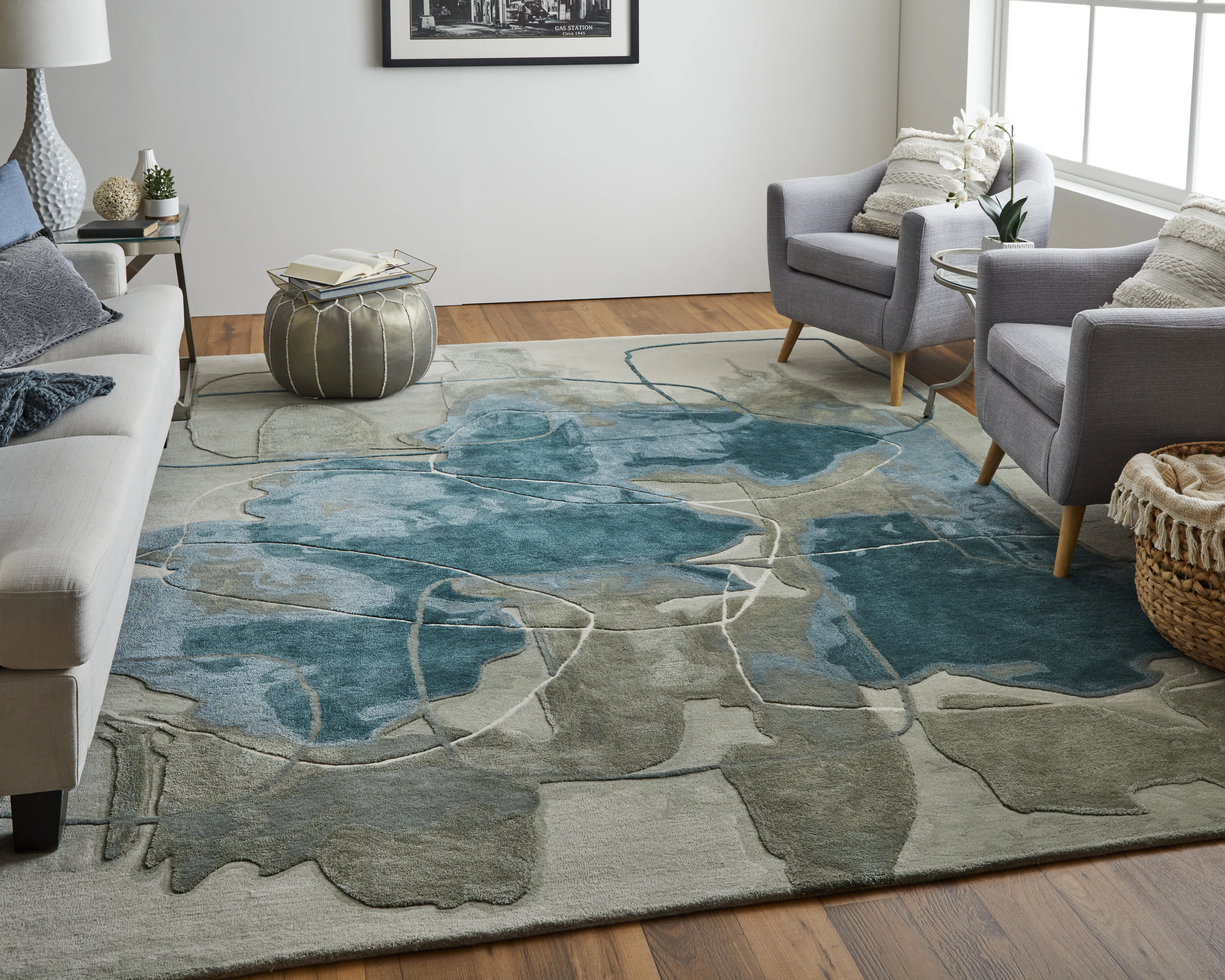 Anya 8885F Blue/Gray/Ivory 2' x 3' Rug