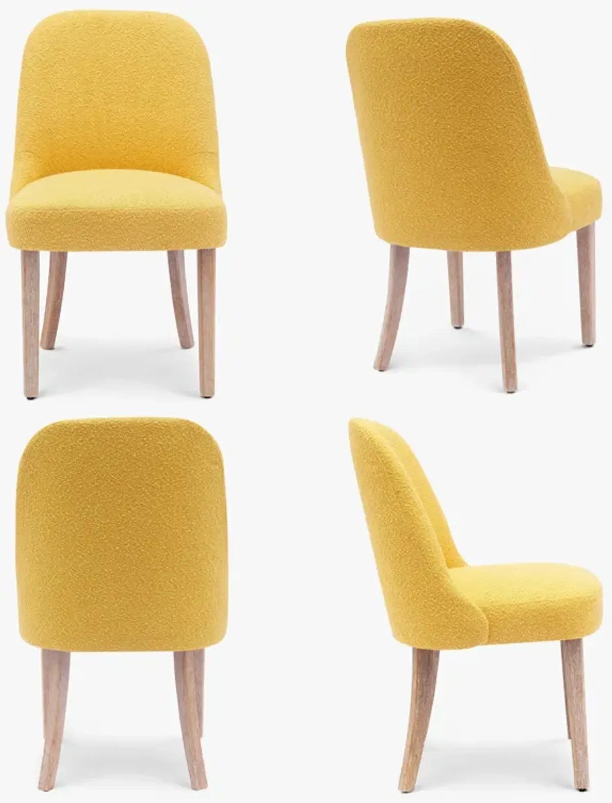 WestinTrends Mid-Century Modern Upholstered Boucle Dining Chair (Set of 4)