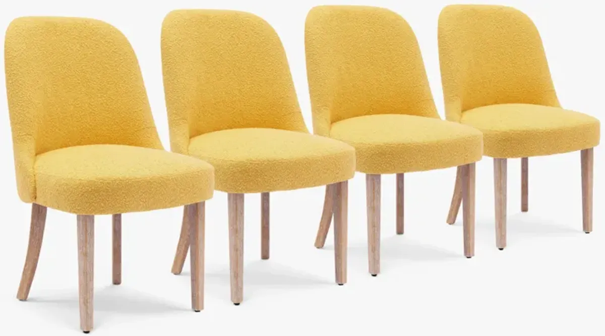 WestinTrends Mid-Century Modern Upholstered Boucle Dining Chair (Set of 4)