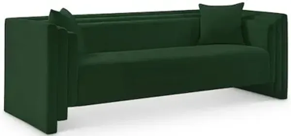 Meridian Furniture Everett Green Chenille Fabric Sofa