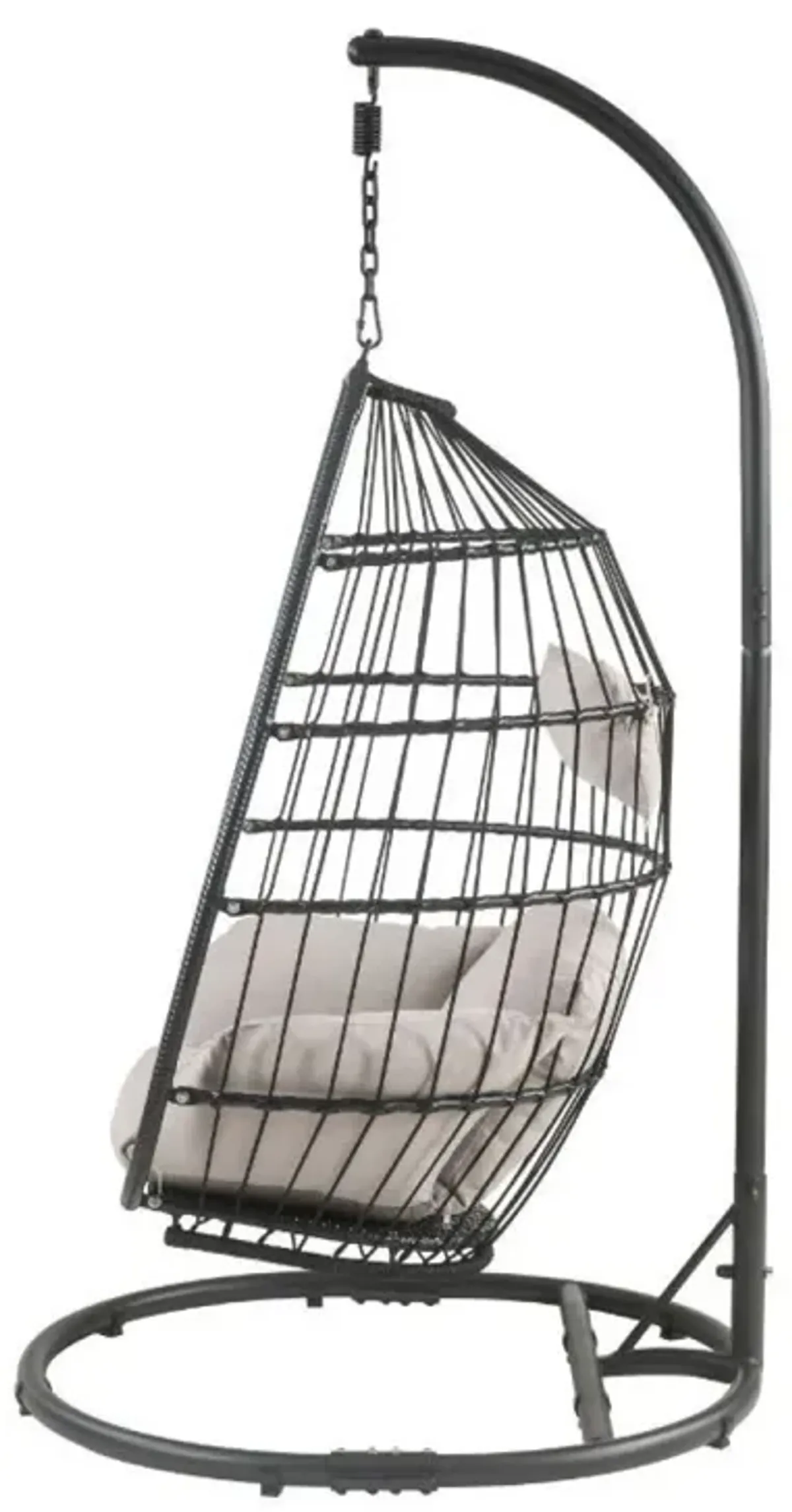 Oldi Patio Hanging Chair With Stand, Fabric & Wicker