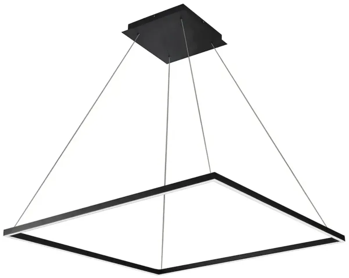 VONN Lighting Integrated LED Chandelier Height Adjustable Square Pendant Light in Black