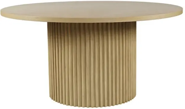 Jofran Auden 60 Round Mid-Century Modern Fluted Pedestal Base Dining Table