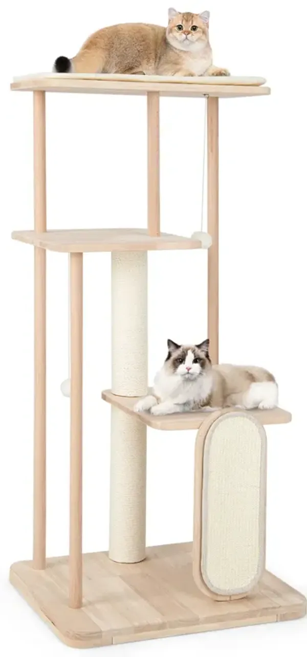 Multi-level Modern Cat Tower with Scratching Board and Post
