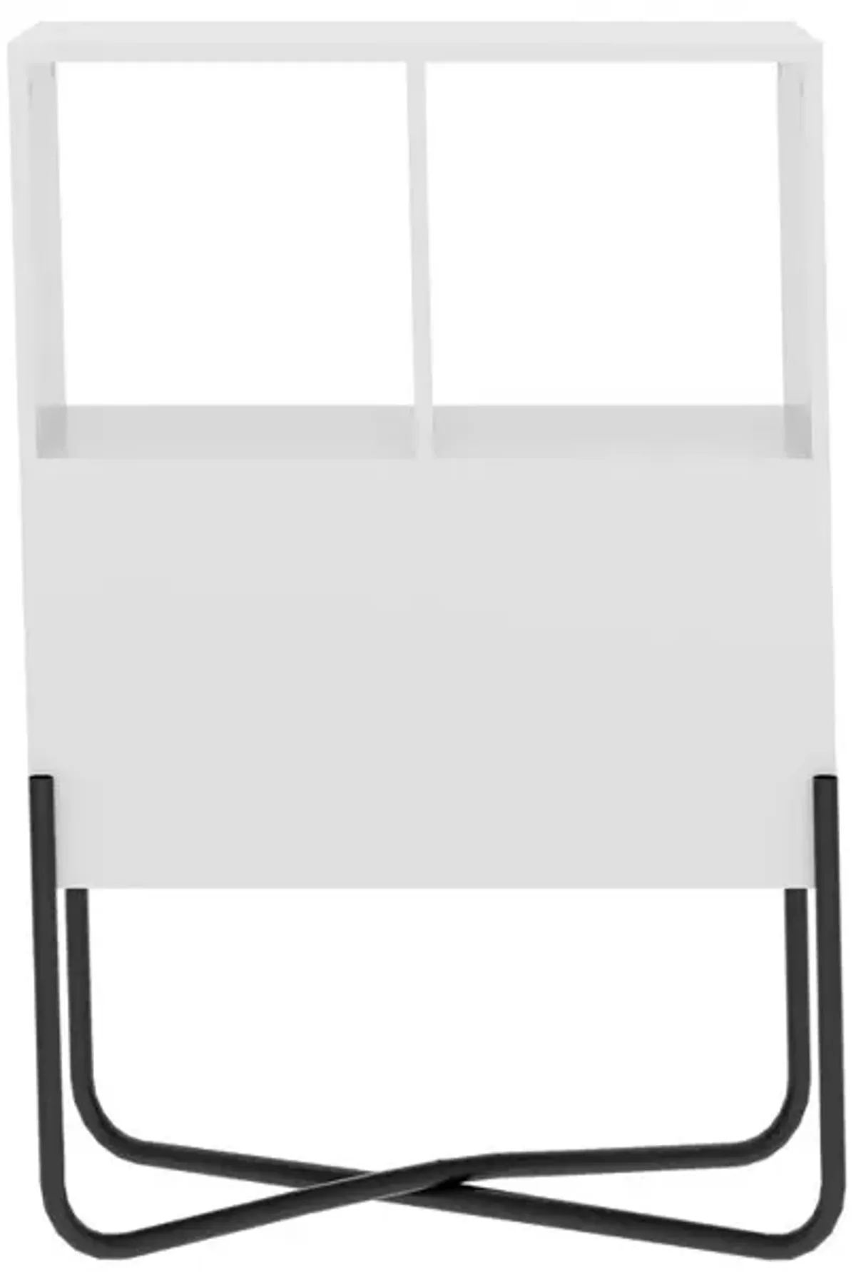 Techni Mobili Modern Geometric Bookcase, White