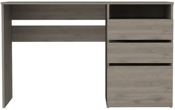 Streamdale Dublin Three Drawer Computer Desk, One Shelf - Light Gray