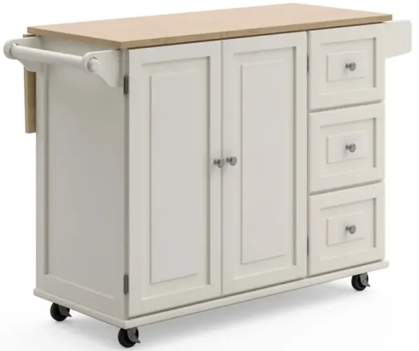 Dolly Madison Off-White Kitchen Cart