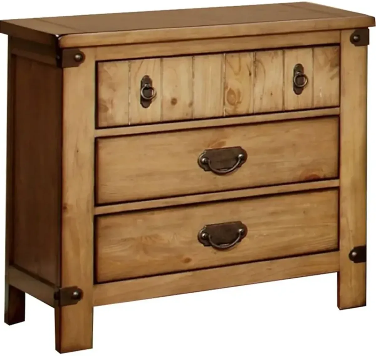 Cottage Style Weathered Elm 1 Piece Nightstand Ball Bearing Metal Glide USB Charger/Power Outlet