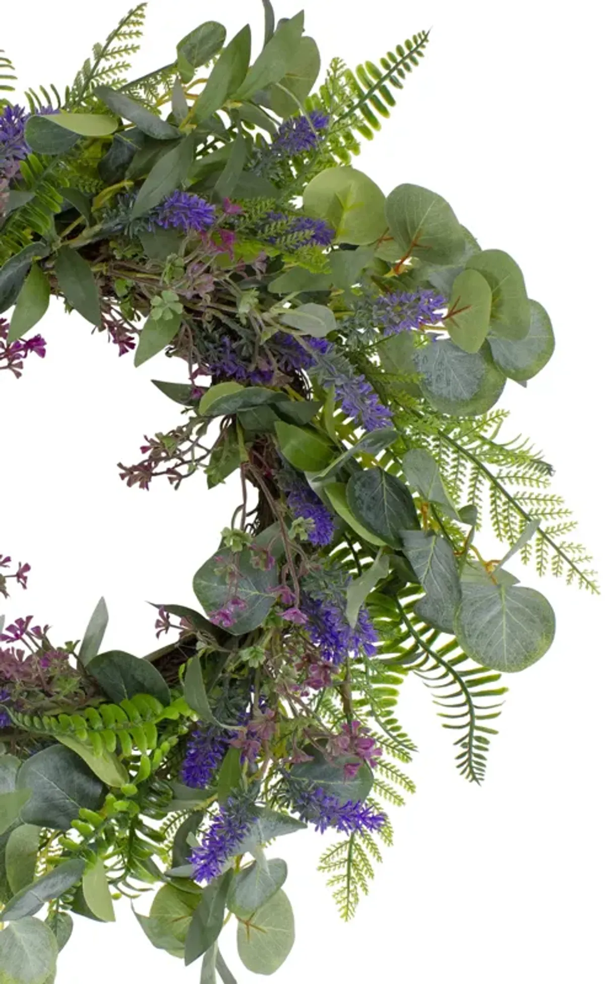 Lavender and Mixed Foliage Artificial Floral Spring Wreath  Purple and Green - 22-Inch