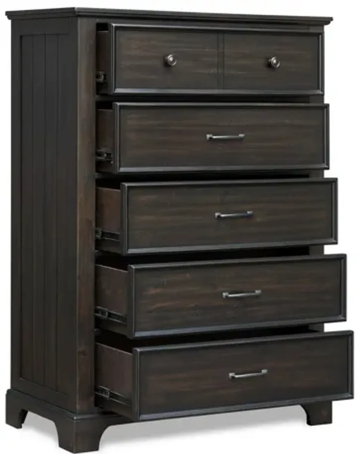 Benjara Brown Annu 56 Inch Tall Dresser, 6 Drawers, Felt and Cedar Lining, Walnut