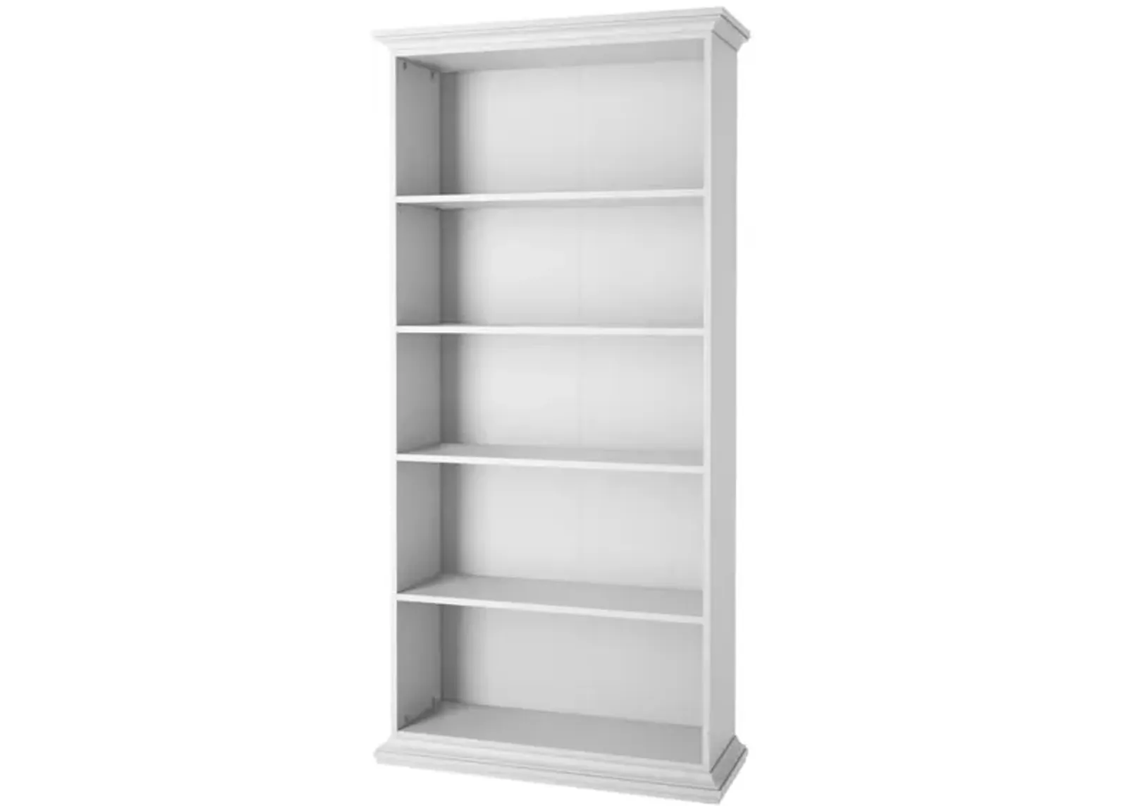 Tvilum Tall Wide 5 Shelf Bookcase, White