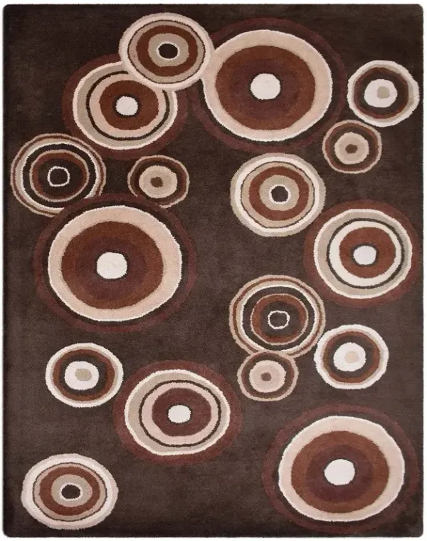 RUGSOTIC CARPETS HAND TUFTED WOOL ECO-FRIENDLY AREA RUGS  - 5'x7'6'', Rectangle Shape, Brown & Beige, Geometric Modern Design, High Pile Handmade Area Rugs for Living Room, Bed Room (K03096)