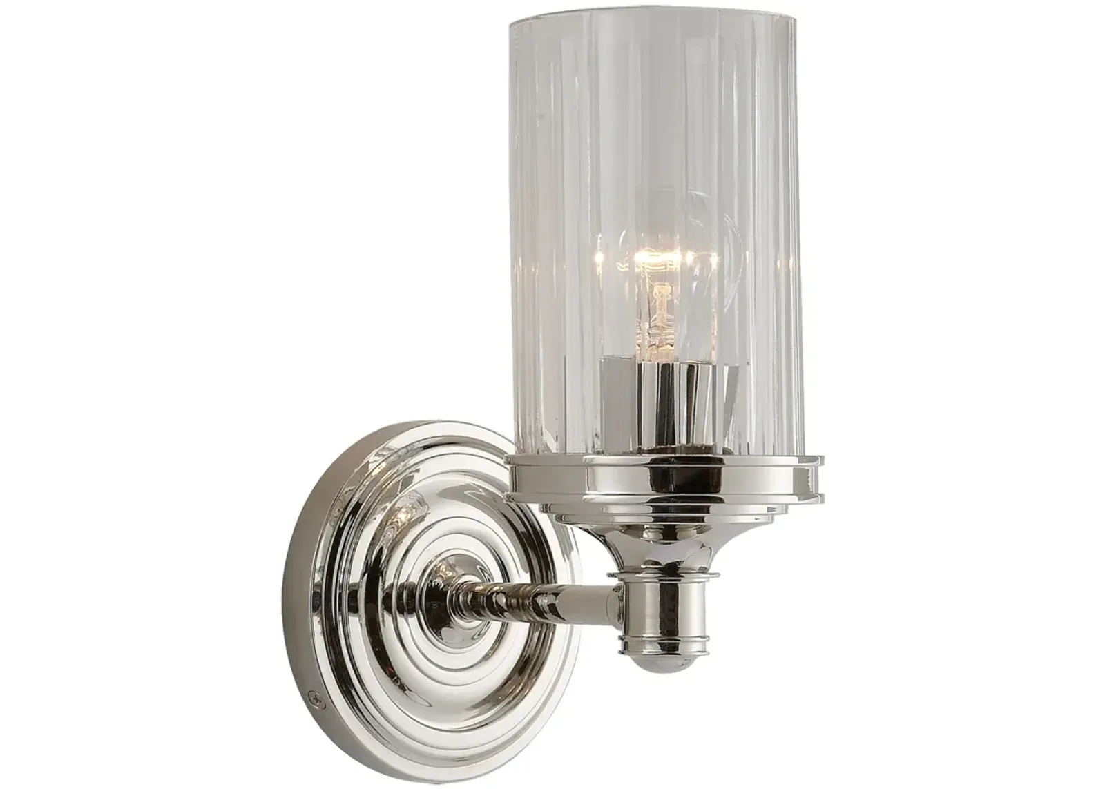 Ava Single Sconce in Polished Nickel