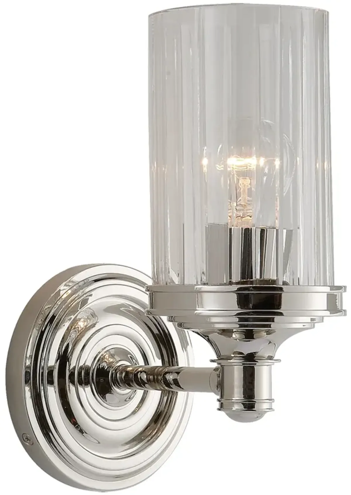 Ava Single Sconce in Polished Nickel