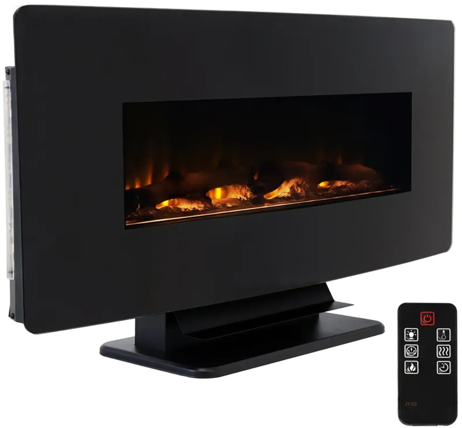 Sunnydaze 35.75 in Curved Face Wall or Freestanding Electric Fireplace