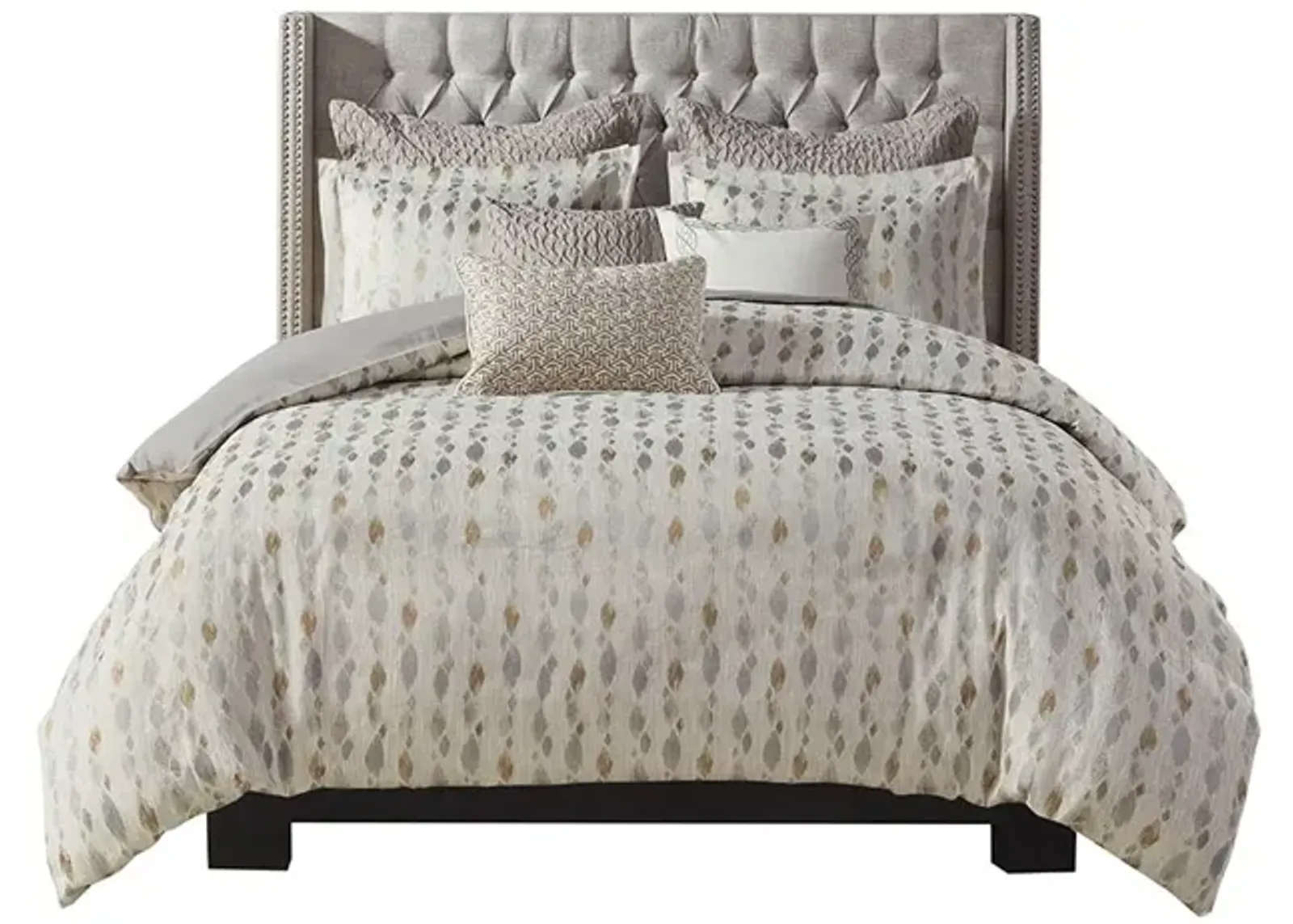 Gracie Mills Nicholson Abstract Jacquard Comforter Set with Decorative Pillows