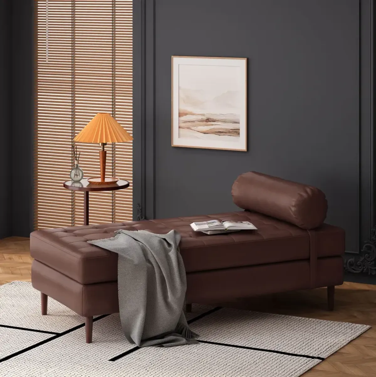 Merax PU Leather Chaise Lounge Accent Chair