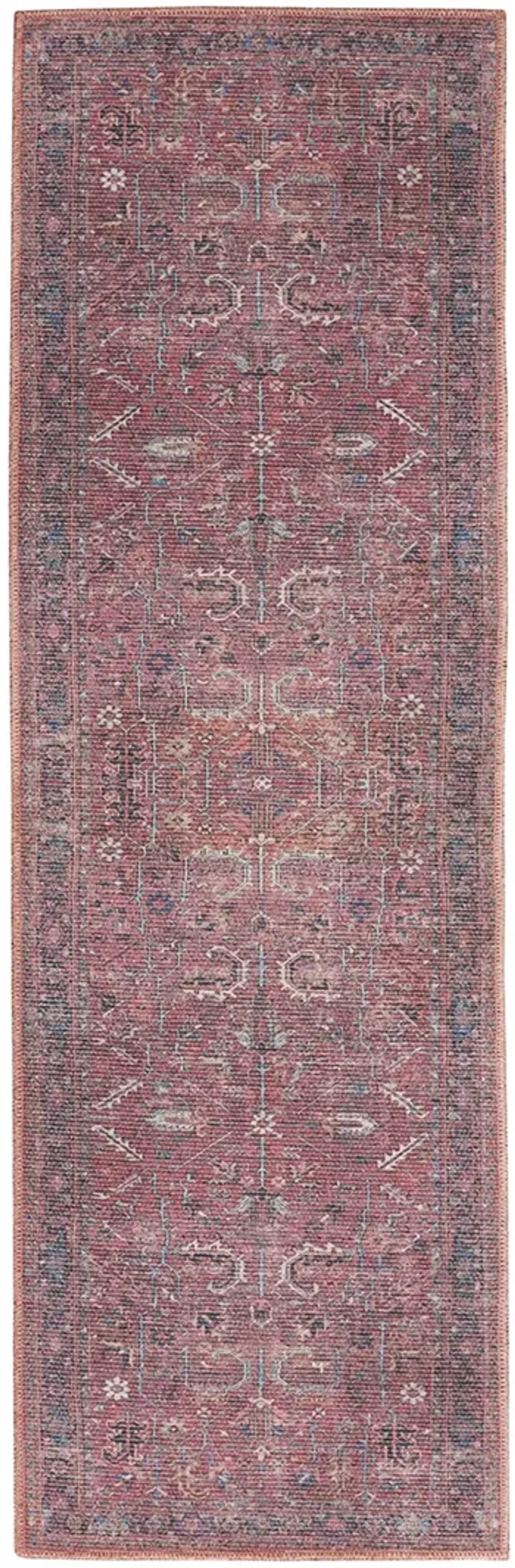 Machine Washable Series 1 SR102 Brick 2'2" x 12' Rug