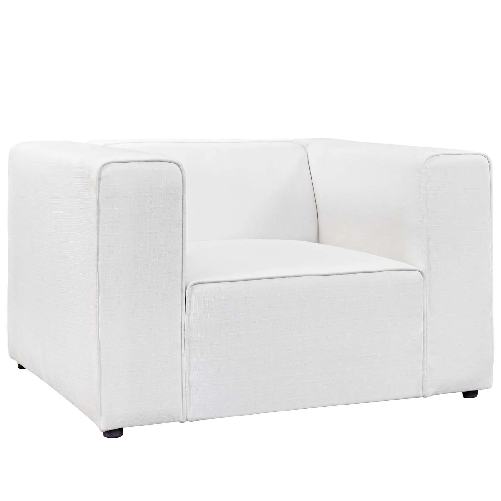 Modway Mingle Upholstered Fabric Generously Padded Accent Arm Lounge Chair in White