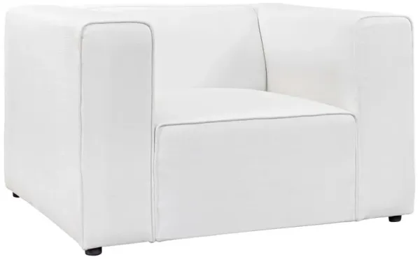 Modway Mingle Upholstered Fabric Generously Padded Accent Arm Lounge Chair in White