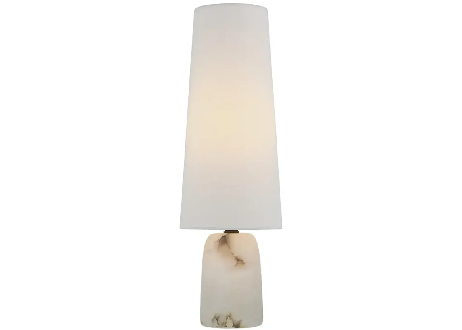 Jinny Medium Table Lamp in Alabaster with Linen Shade