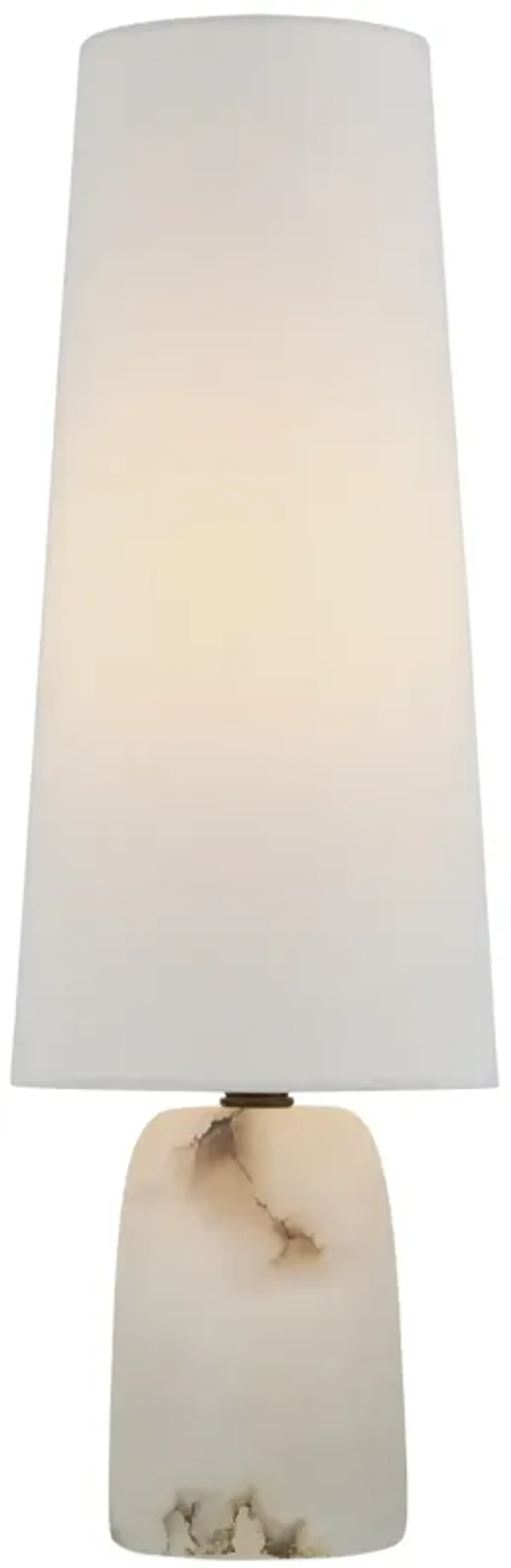 Jinny Medium Table Lamp in Alabaster with Linen Shade