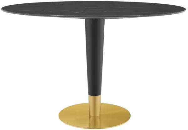 Modway - Zinque 48" Oval Artificial Marble Dining Table Gold Black