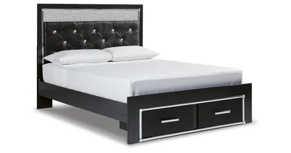 Kaydell Queen Upholstered Panel Storage Platform Bed